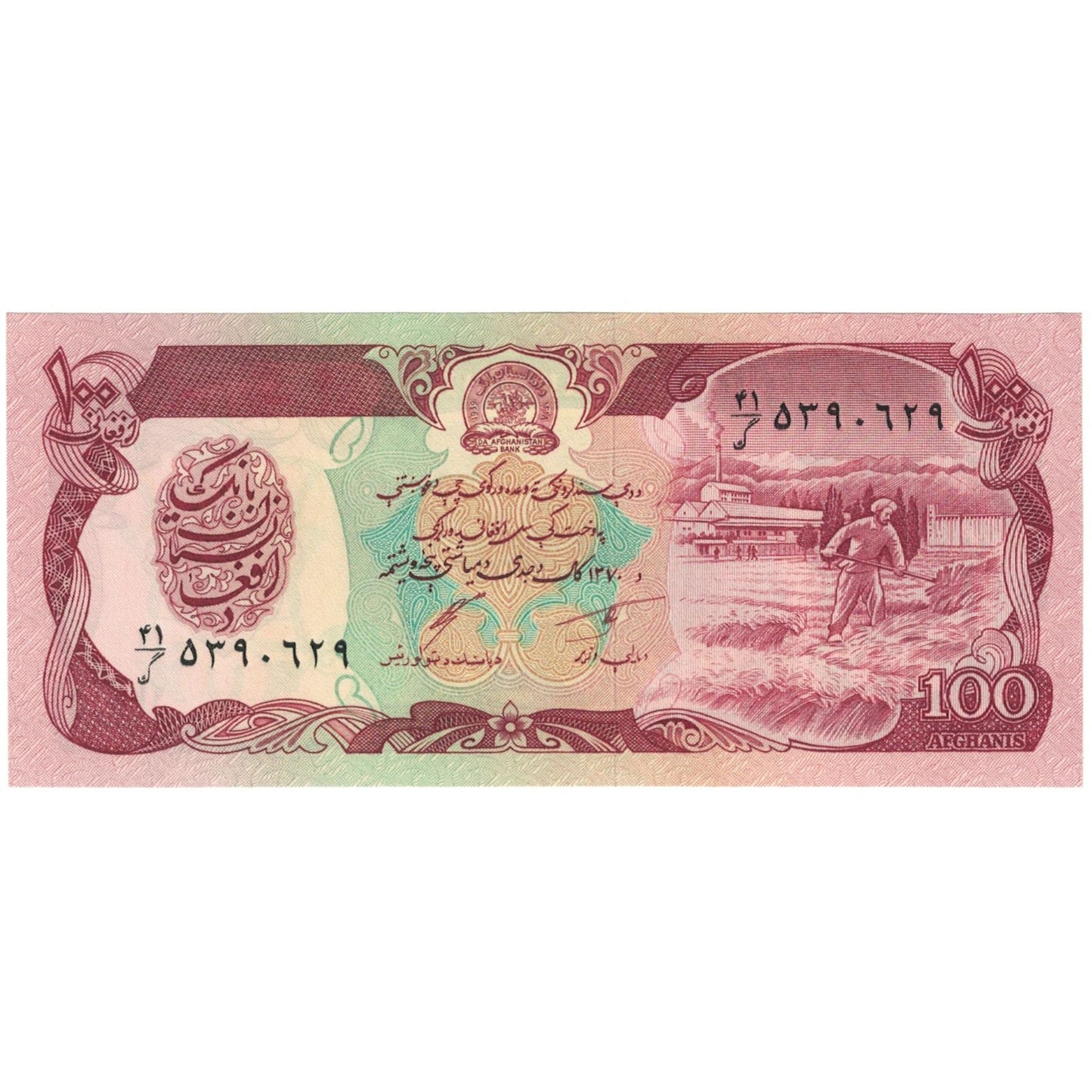 Billete de Afganistán, 100 afganos