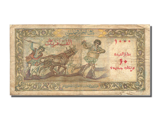 Billete,

Argelia,

10 NF por 1000 francos