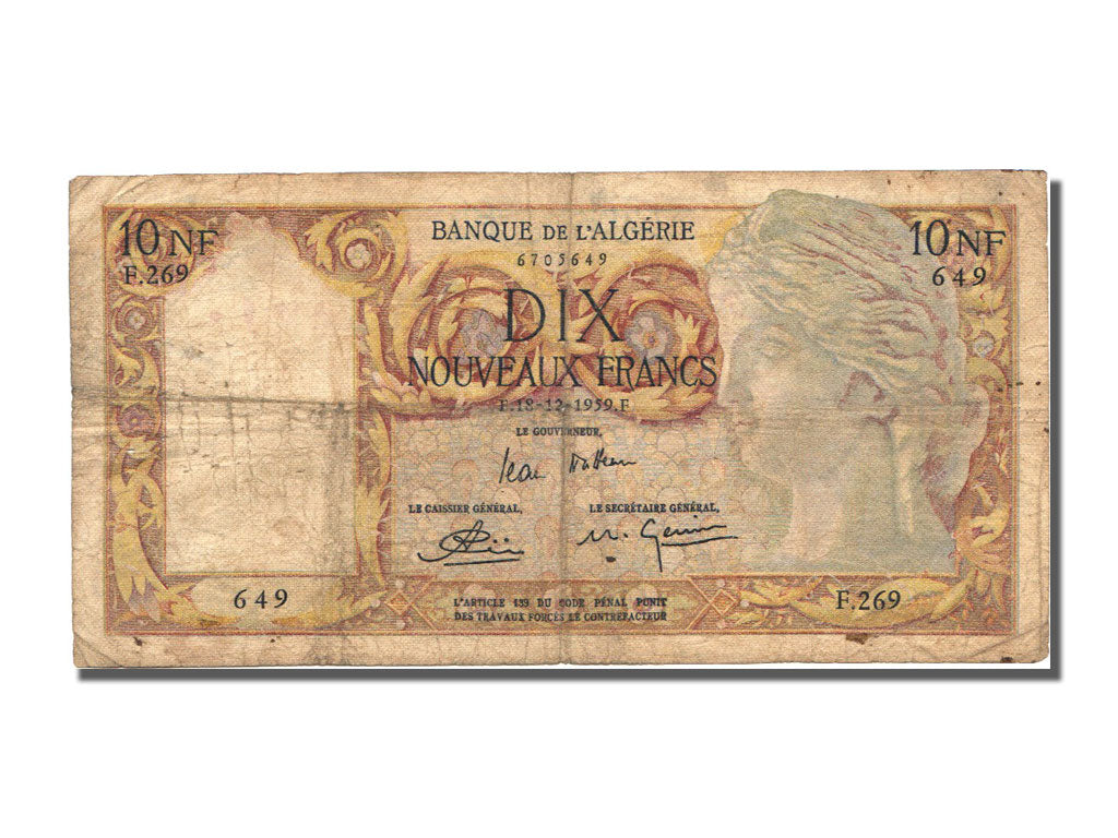 Billete de banco,

Argelia,

10 francos neoyorquinos