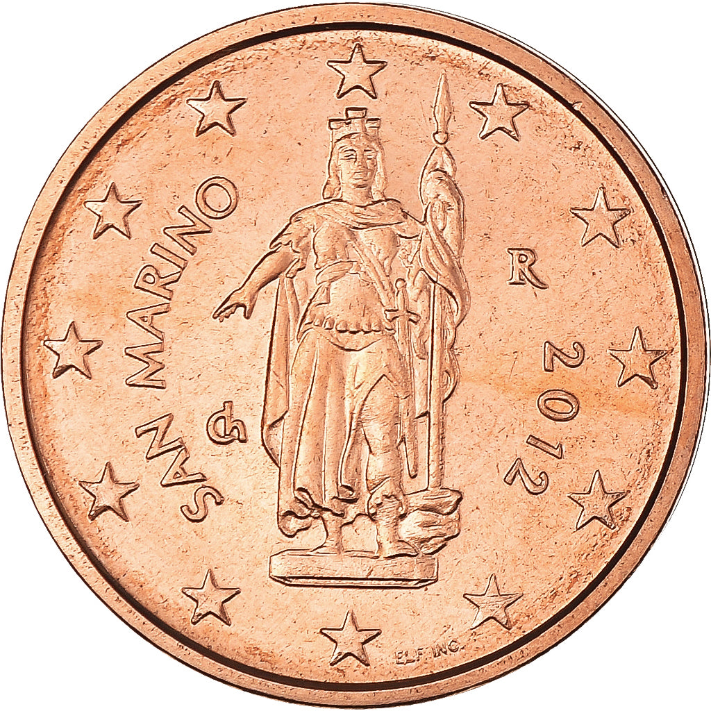 San Marino, 

2 céntimos de euro, 

2012