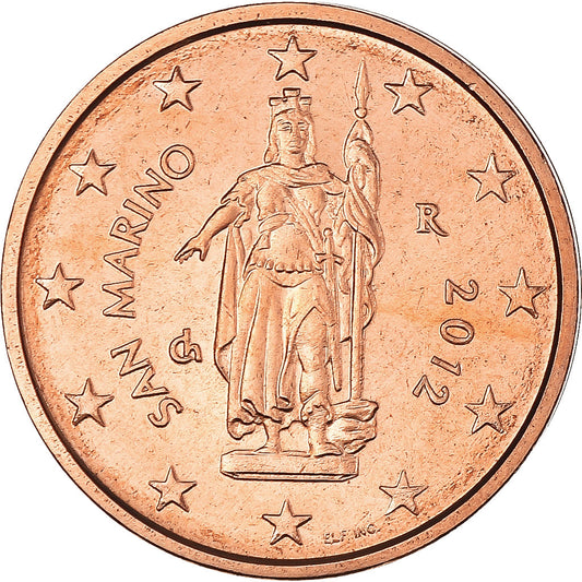 San Marino, 

2 céntimos de euro, 

2012