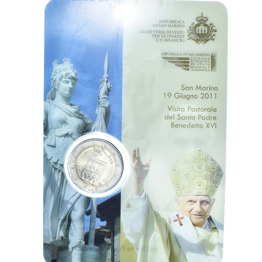 San Marino,

2 euros,

Benedicto XVI