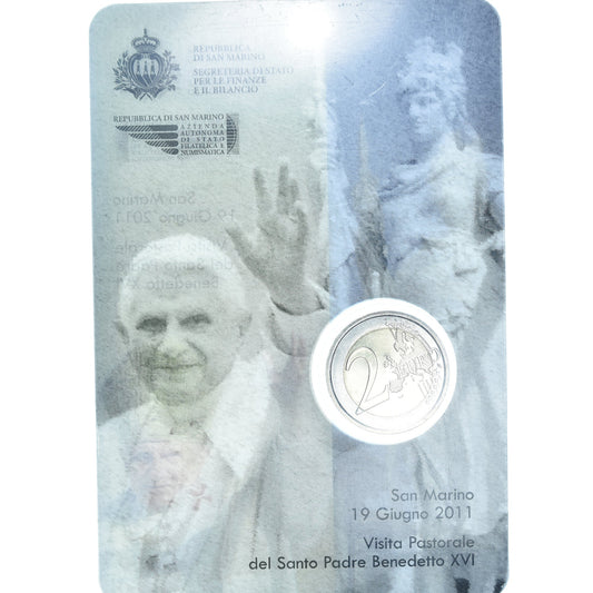 San Marino,

2 euros,

Benedicto XVI