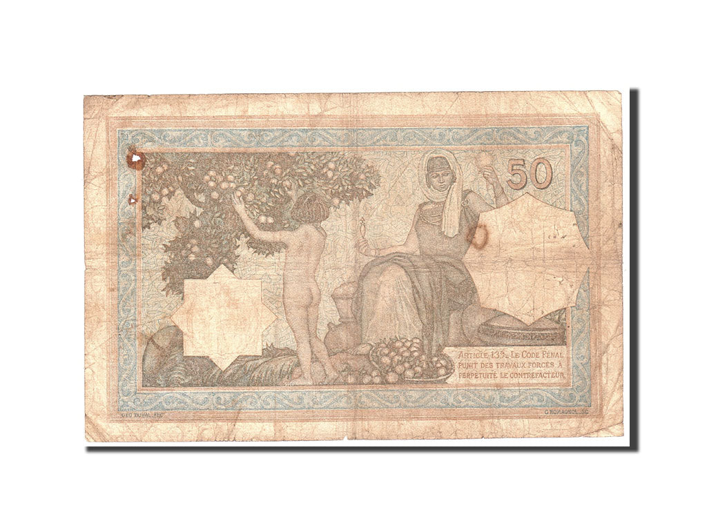 Billete de banco,

Argelia,

50 francos
