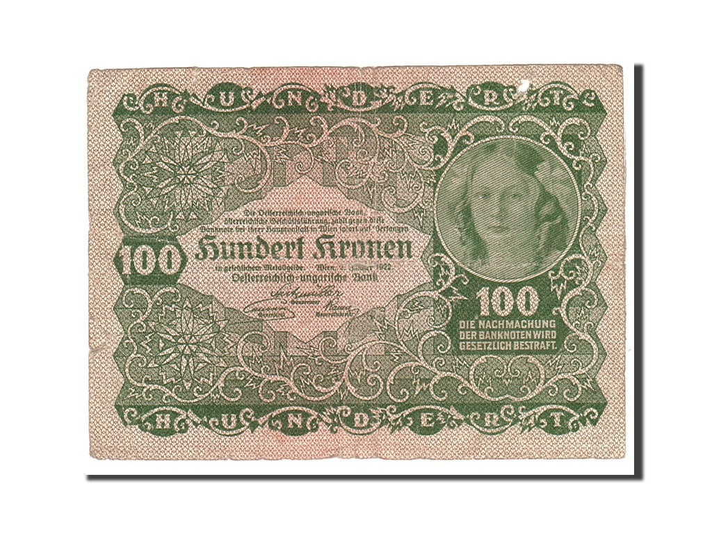 Billete de Austria, 100 coronas