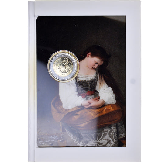 San Marino, 

2 euros, 

450 años antes del nacimiento de Caravaggio