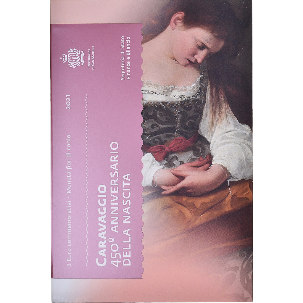 San Marino, 

2 euros, 

450 años antes del nacimiento de Caravaggio