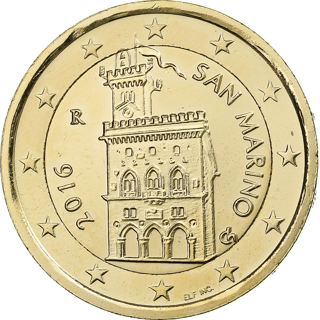 San Marino, 
  
  2 euros, 
  
  vergoldete Münze