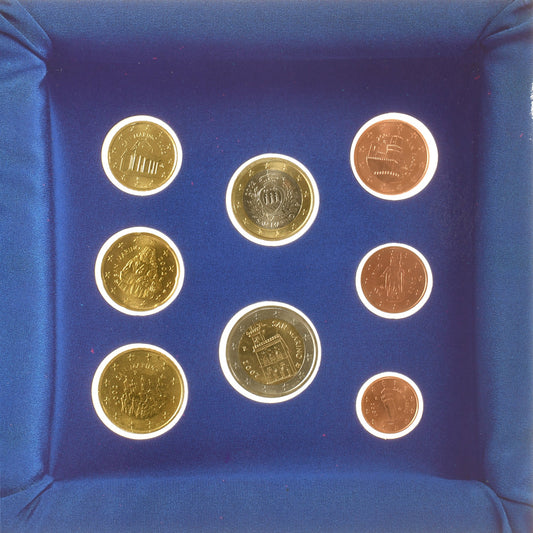 San Marino, 
  
  Setze 1 ud. - 2 euros, 
  
  Serie divisionelle