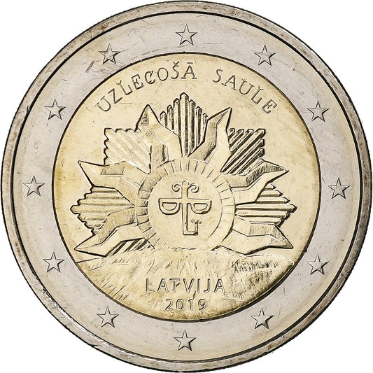 Lituania, 
  
  2 euros, 
  
  Die aufgehende Sonne