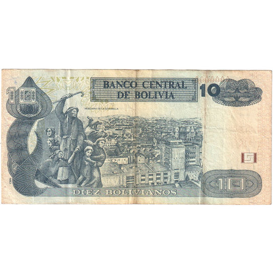 Bolivia,

10 bolivianos,

1986