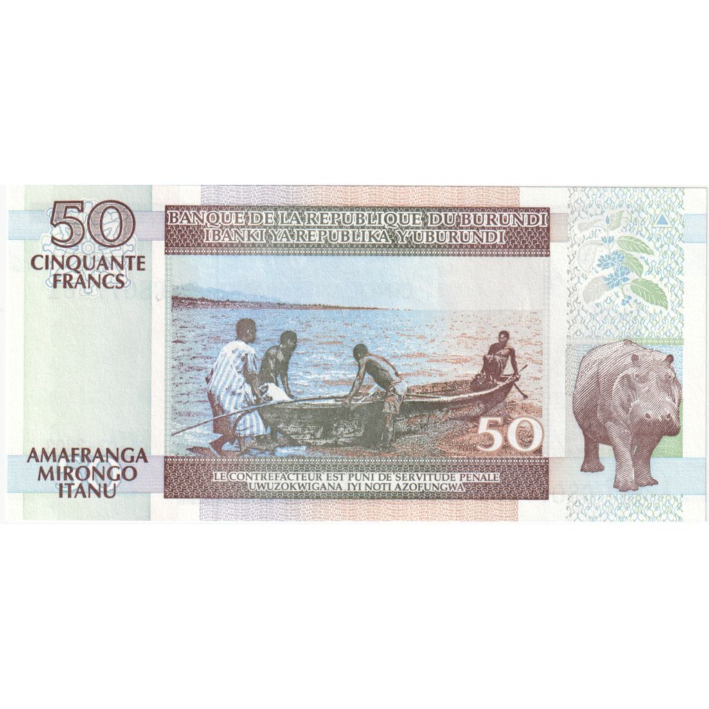 Burundi,
 
 50 francos,
 
 01-07-2003