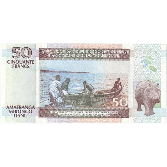 Burundi,
 
 50 francos,
 
 01-07-2003