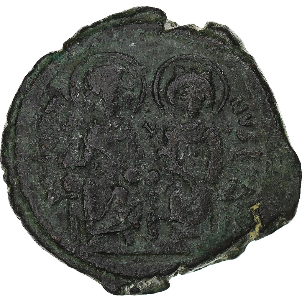Justino II y Sofía, 
  
  Follis, 
  
  568-569