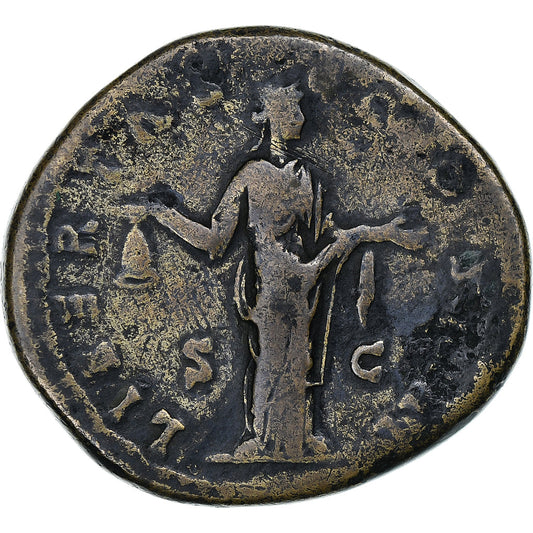 Antonino Pío 
  
  sestercio, 
  
  154-155