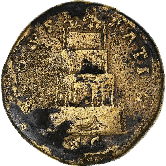 Divus Antonino Pío, 
  
  sestercio, 
  
  161