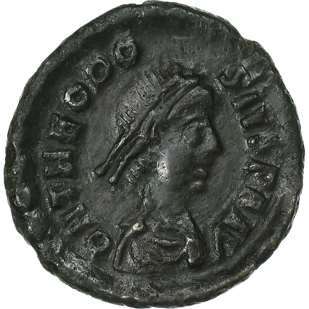 Teodosio I,
 
 Follis,
 
 384-387
