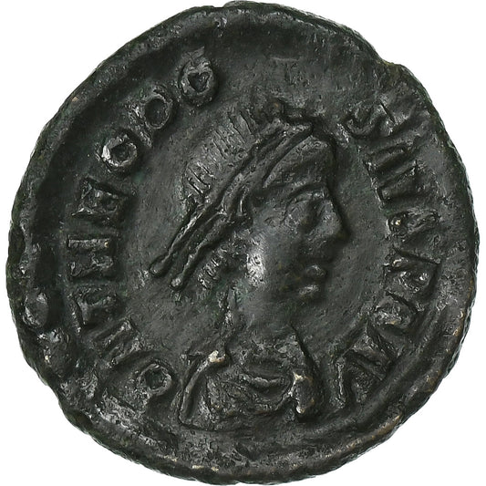 Teodosio I,
 
 Follis,
 
 384-387