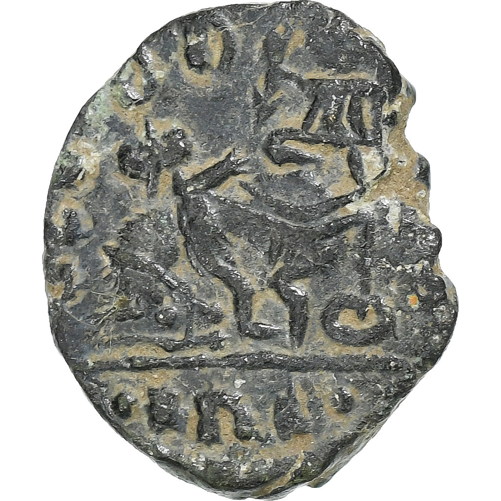 Follis,
 
 siglo IV d.C.,
 
 imitación moderna