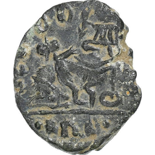 Follis,
 
 siglo IV d.C.,
 
 imitación moderna