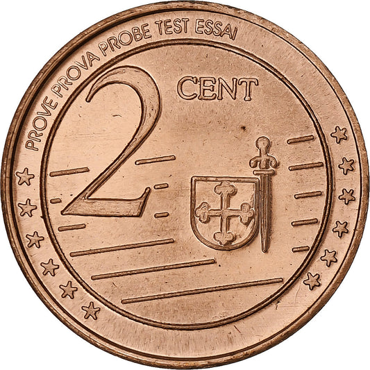 Túnez, 
  
  2 céntimos de euro, 
  
  Fantasía-Euro-Muster