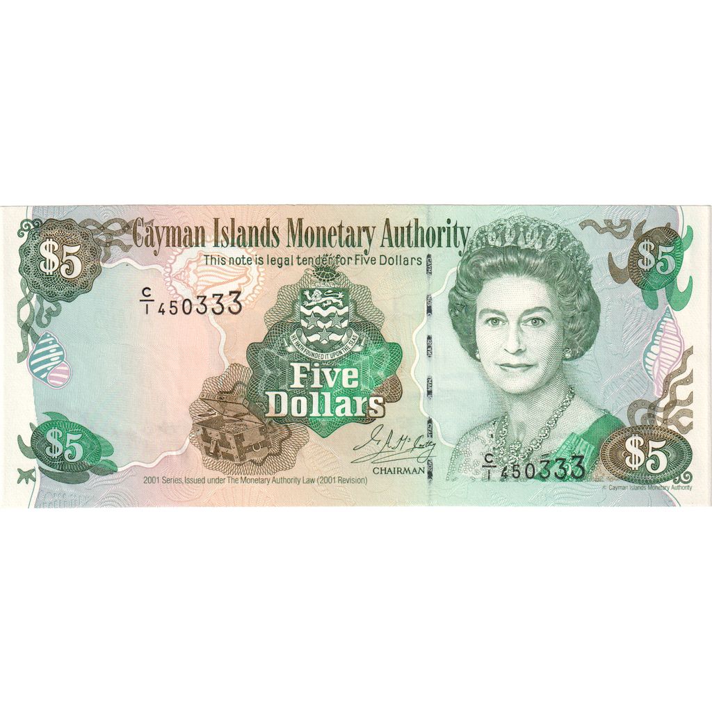 Islas Caimán,

$5,

UNC (65-70)