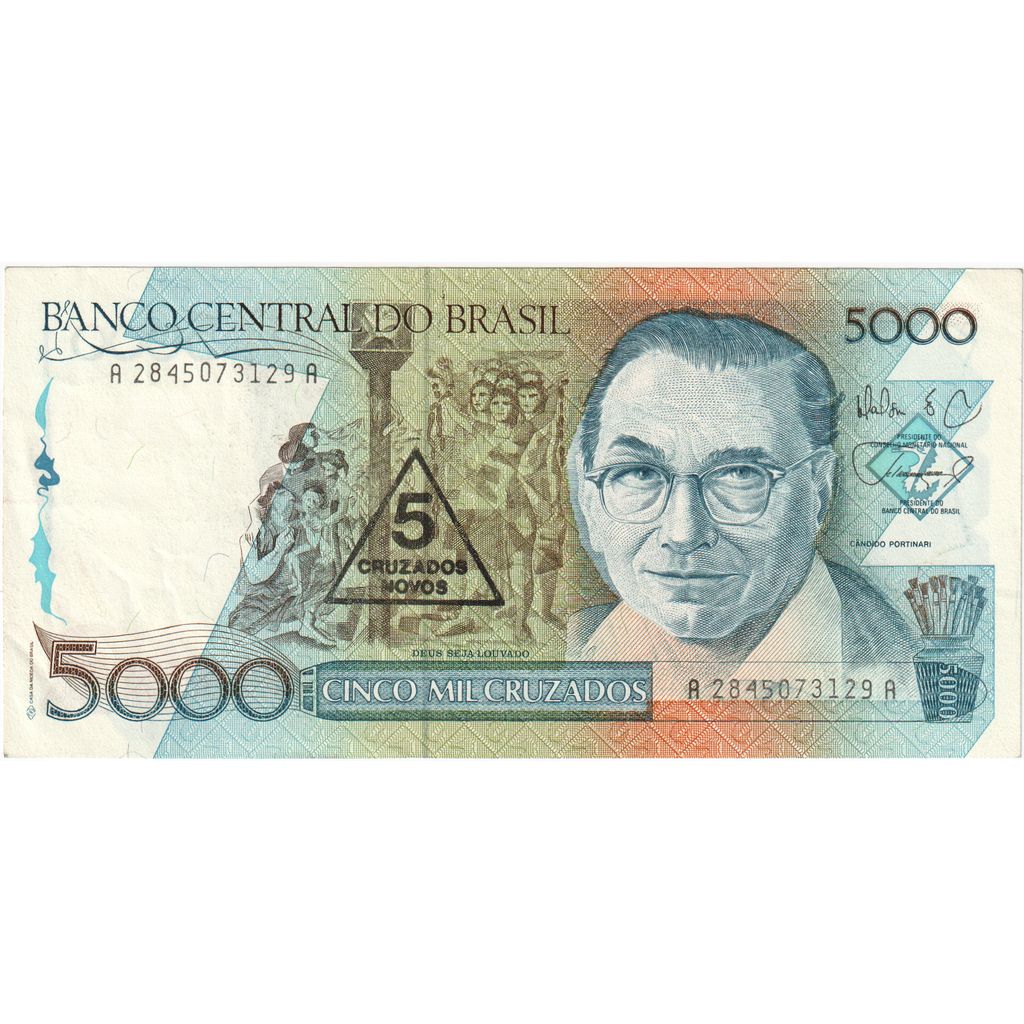 Brasil, 
  
  5 Cruzados Novos por 5.000 Cruzados, 
  
  UA(55-58)