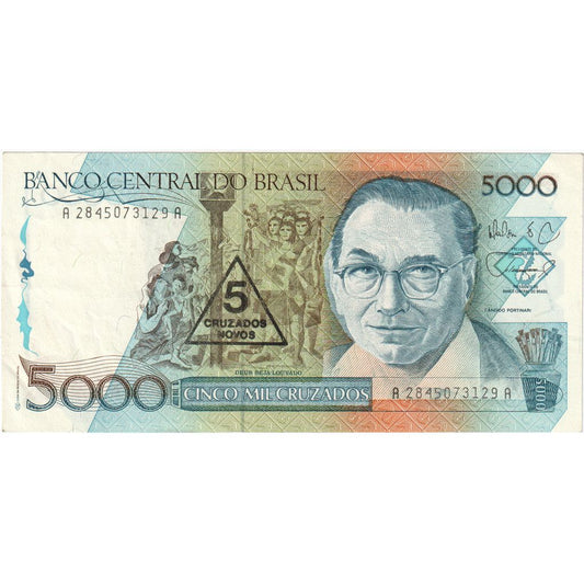 Brasil, 
  
  5 Cruzados Novos por 5.000 Cruzados, 
  
  UA(55-58)