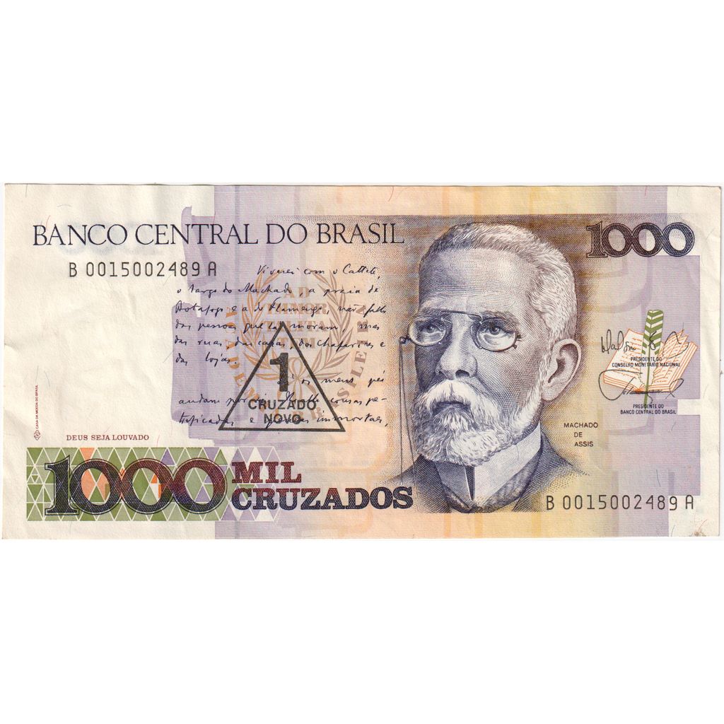 Brasil, 
  
  1 Cruzado Novo por 1000 Cruzado, 
  
  UA(55-58)