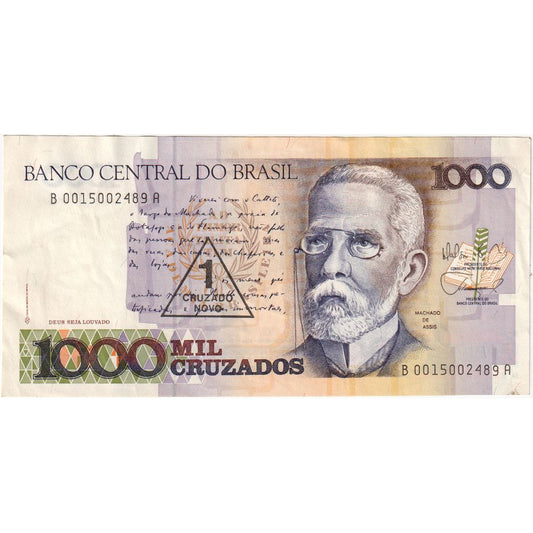 Brasil, 
  
  1 Cruzado Novo por 1000 Cruzado, 
  
  UA(55-58)