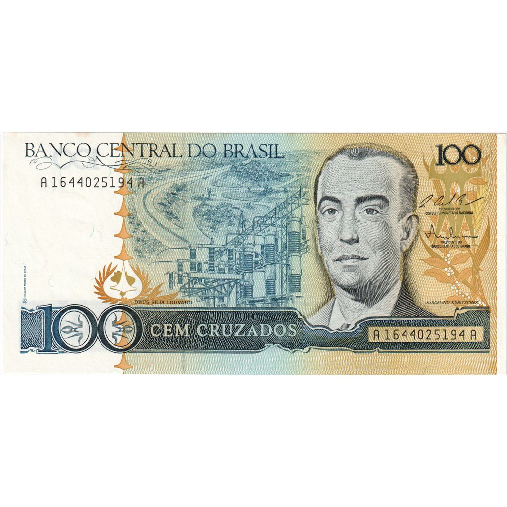 Brasil,

100 Cruzados,

UNC (65-70)