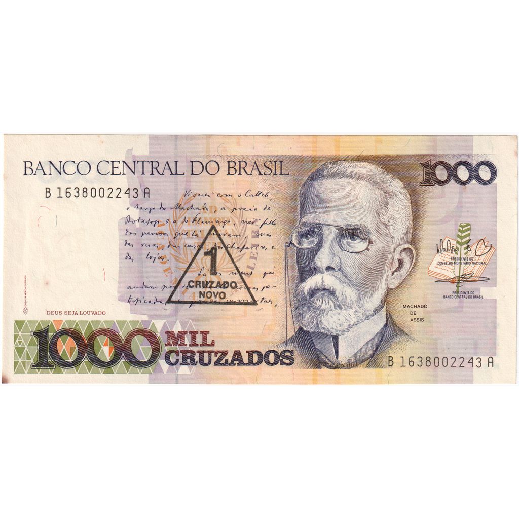 Brasil, 
  
  1 Cruzado Novo por 1000 Cruzado, 
  
  educación física (40-45)