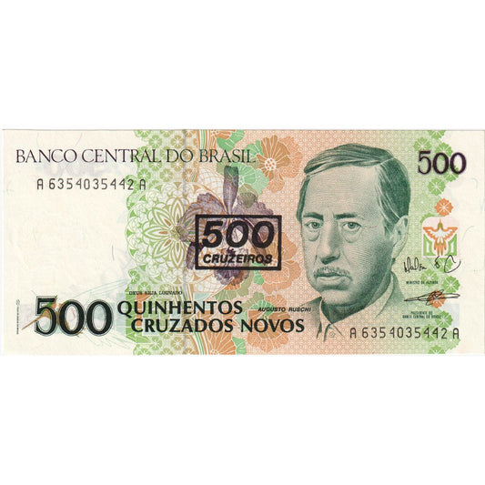 Brasil, 
  
  500 Cruzeiros por 500 Cruzados Novos, 
  
  UNC(63)