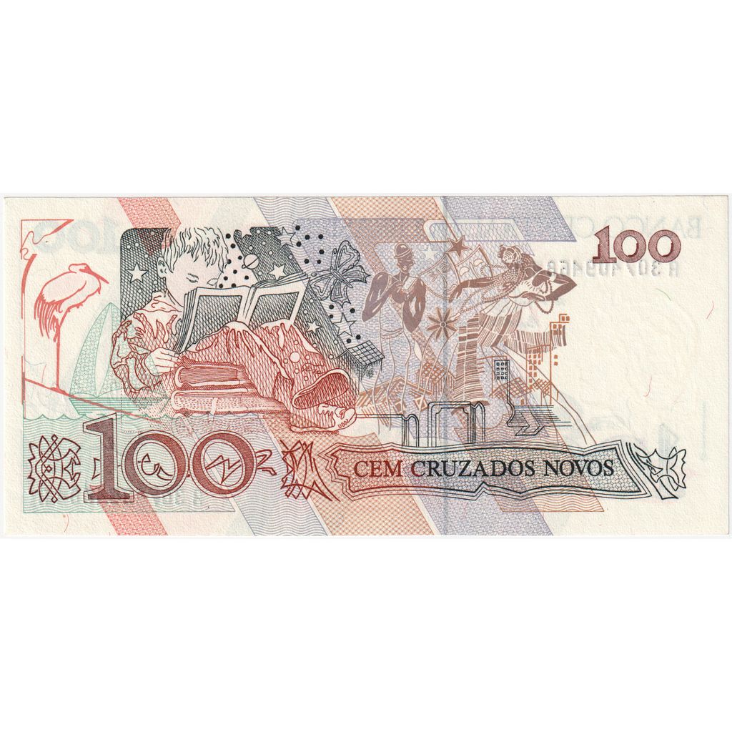 Brasil, 
  
  100 Cruzados Novos, 
  
  UNC(65-70)