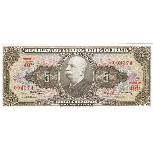 Brasil,
 
 5 cruzeiras,
 
 UNC (65-70)