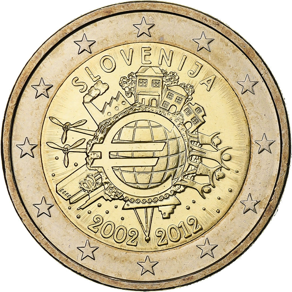 Eslovenia, 
  
  2 euros, 
  
  Einführung en euros