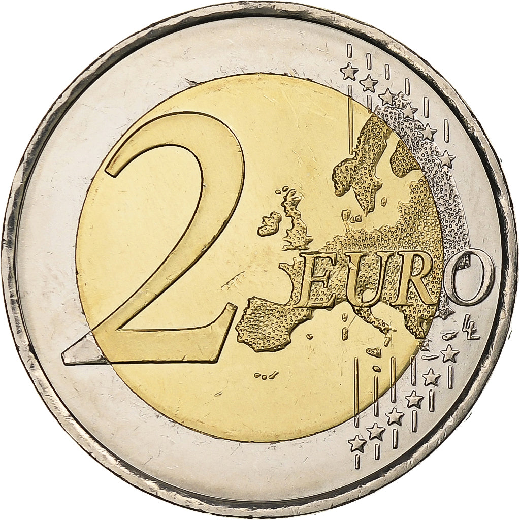 Español, 
  
  2 euros, 
  
  30 Jahre vor dem Drapeau de l'UE