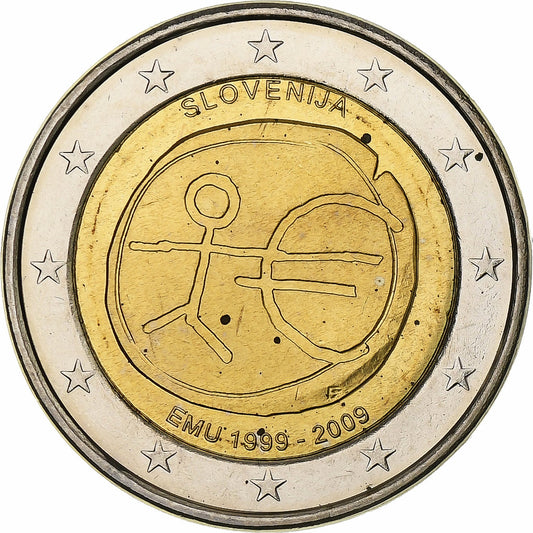 Eslovenia,

2 euros,

Unión Económica y Monetaria