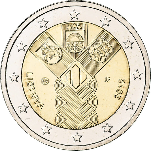 Lituania, 
  
  2 euros, 
  
  Unabhängige baltische Staaten