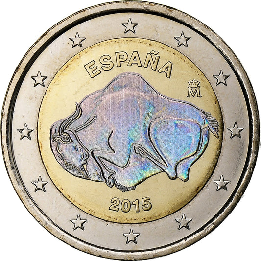 Español, 
  
  2 euros, 
  
  Höhle de Altamira