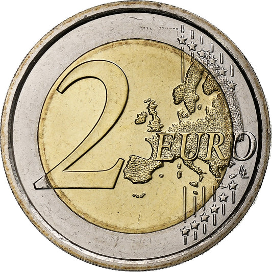 San Marino, 
  
  2 euros, 
  
  irisado