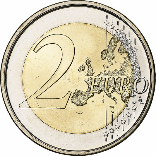 Español, 
  
  2 euros, 
  
  10 años Euro-Bargeld