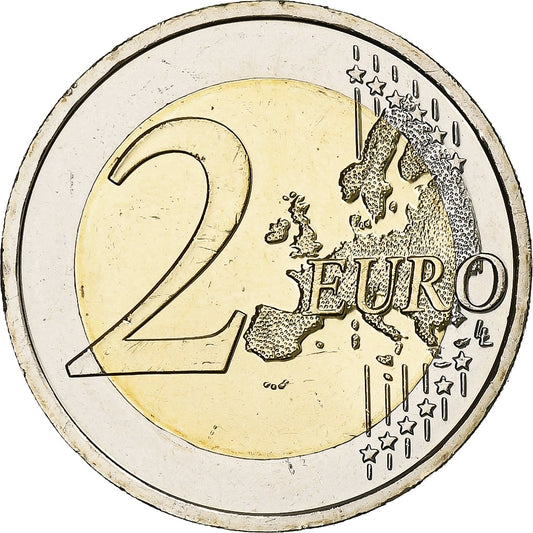 Eslovaco, 
  
  2 euros, 
  
  10 años Euro-Bargeld
