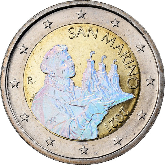 San Marino,

2 euros,

Coloreado