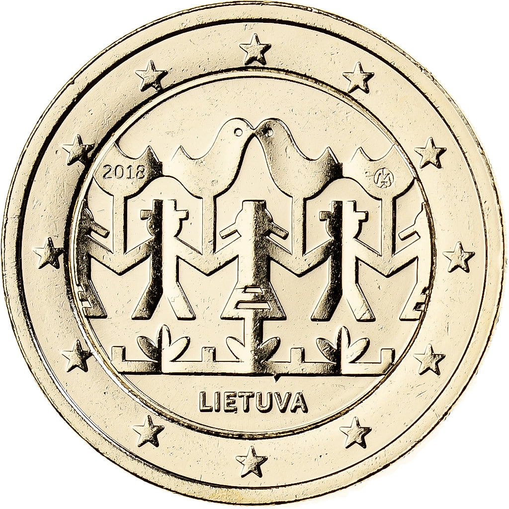 Lituania, 
  
  2 euros, 
  
  Fantasieprägung .Dorée