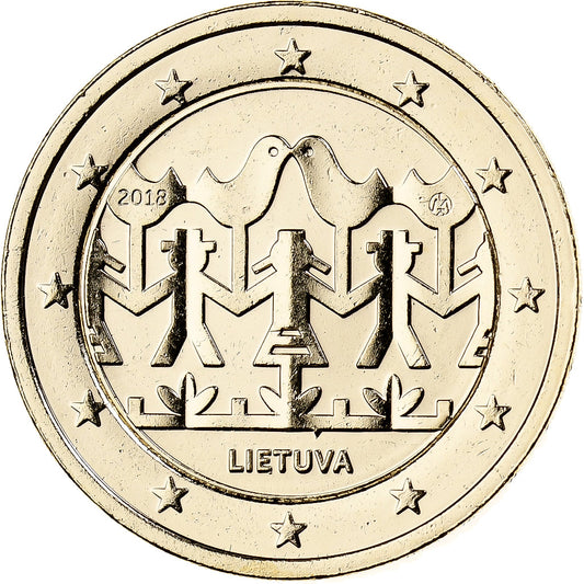 Lituania, 
  
  2 euros, 
  
  Fantasieprägung .Dorée