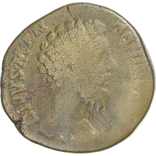 Divus Marco Aurelio, 
  
  sestercio, 
  
  180
