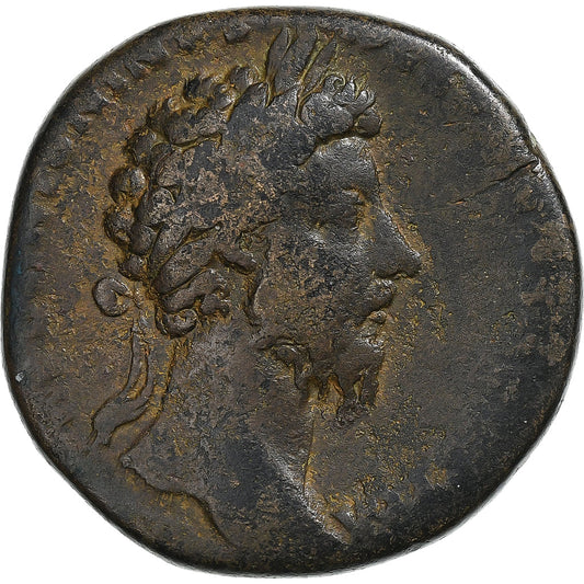 Marco Aurelio,
 
 sestercio,
 
 165-166
