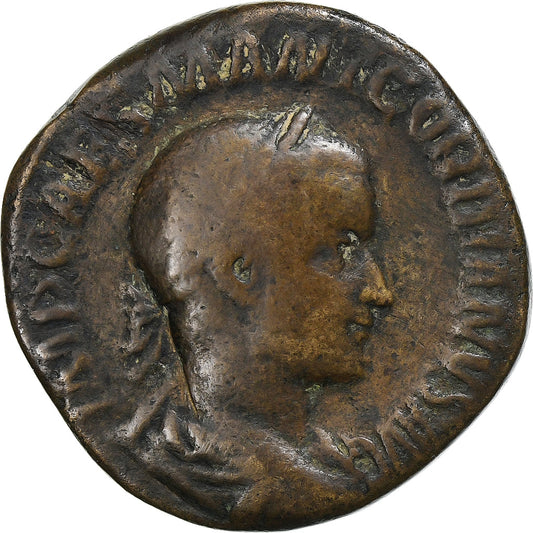 Gordio III,
 
 sestercio,
 
 238-239
