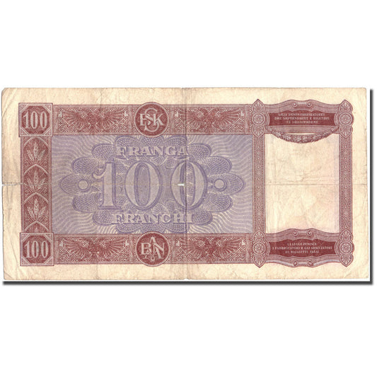 Billete de Albania

100 francos